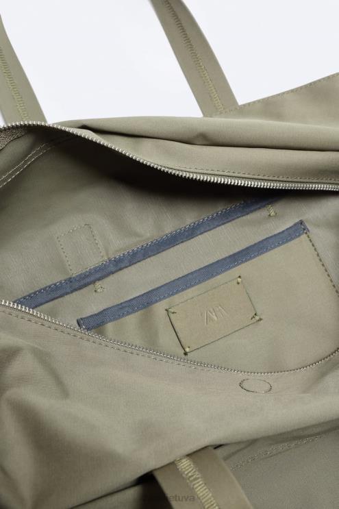 vyrų Zara drobinis maišelis chaki žalia priedai 4N4881290