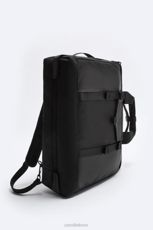 vyrų Zara guminis daugiafunkcis portfelis juodas priedai 4N4881297