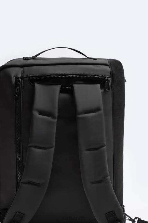 vyrų Zara guminis daugiafunkcis portfelis juodas priedai 4N4881297