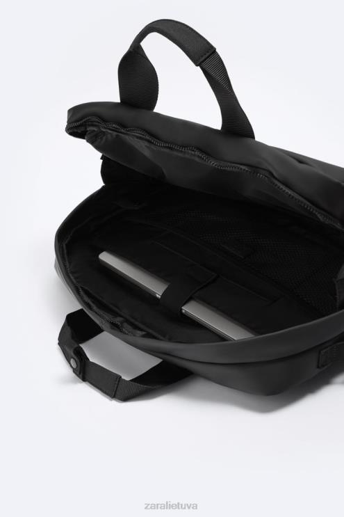 vyrų Zara guminis daugiafunkcis portfelis juodas priedai 4N4881297