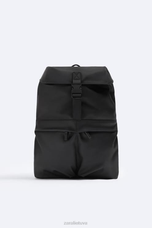 vyrų Zara gumuota explorer kuprinė juodas priedai 4N4881316