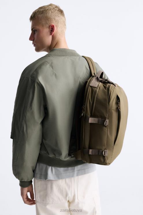 vyrų Zara kelių kišenių kuprinė smėlio rudos spalvos priedai 4N4881317