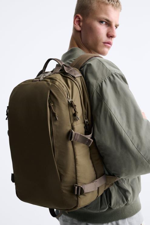 vyrų Zara kelių kišenių kuprinė smėlio rudos spalvos priedai 4N4881317