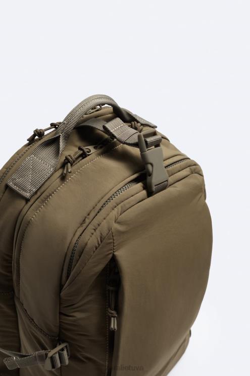 vyrų Zara kelių kišenių kuprinė smėlio rudos spalvos priedai 4N4881317