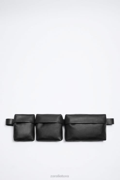 vyrų Zara kelių kišenių skersinis krepšys juodas priedai 4N4881308