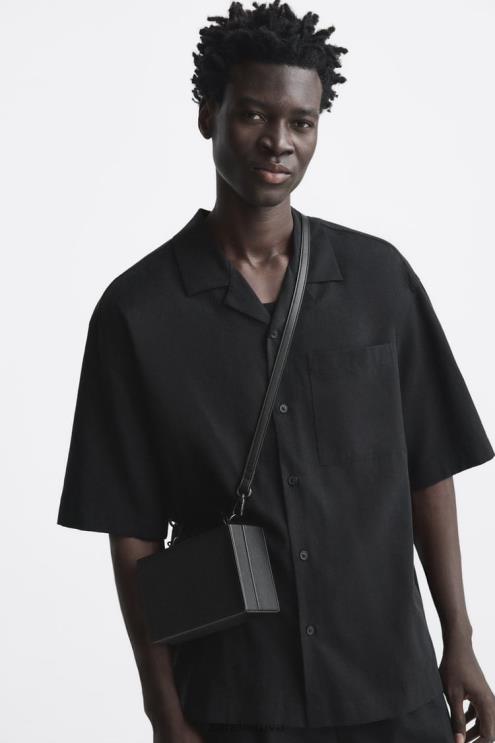 vyrų Zara kietas dėžės skersinis krepšys juodas priedai 4N4881311