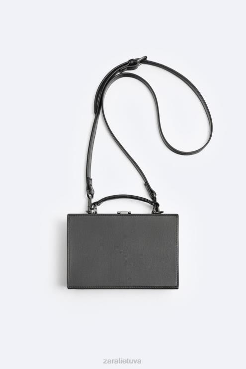 vyrų Zara kietas dėžės skersinis krepšys juodas priedai 4N4881311