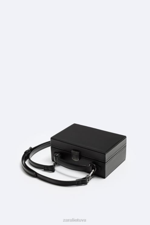 vyrų Zara kietas dėžės skersinis krepšys juodas priedai 4N4881311