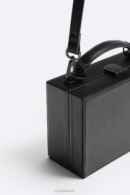vyrų Zara kietas dėžės skersinis krepšys juodas priedai 4N4881311
