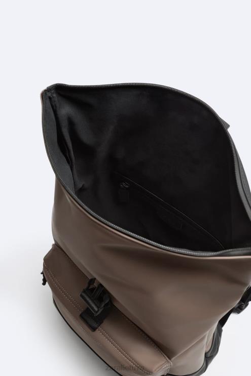 vyrų Zara kuprinė su guma atvartu smėlio rudos spalvos priedai 4N4881347