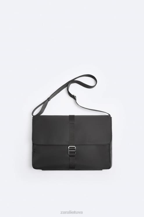 vyrų Zara nailoninis pasiuntinių krepšys juodas priedai 4N4881303