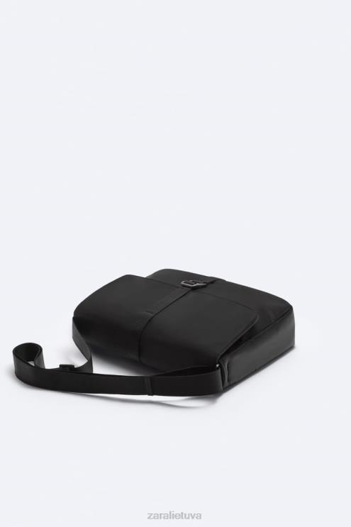 vyrų Zara nailoninis pasiuntinių krepšys juodas priedai 4N4881303