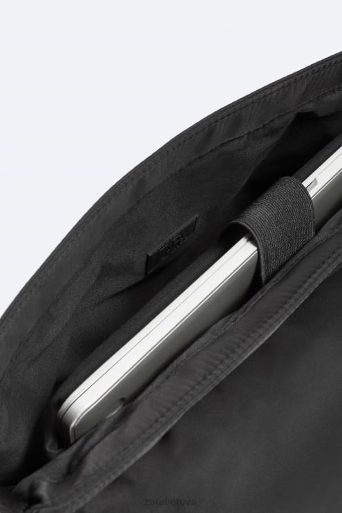 vyrų Zara nailoninis pasiuntinių krepšys juodas priedai 4N4881303