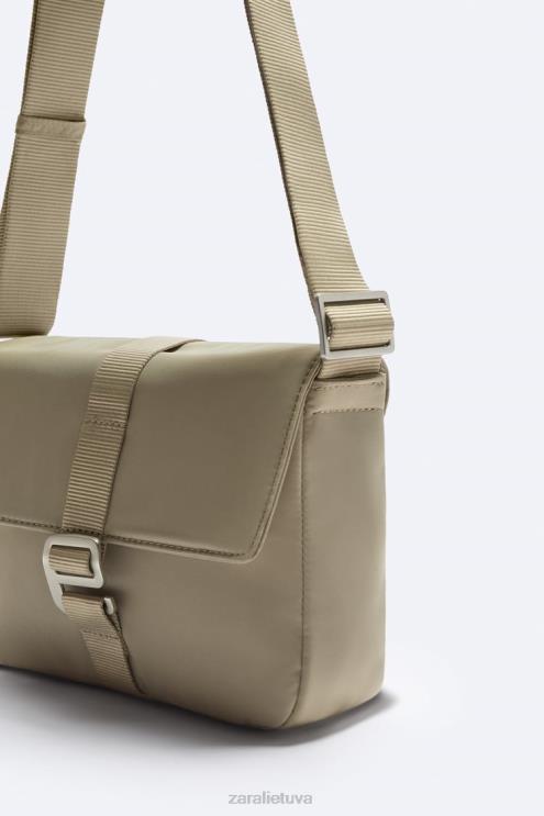 vyrų Zara nailoninis skersinis krepšys kaulas baltas priedai 4N4881301