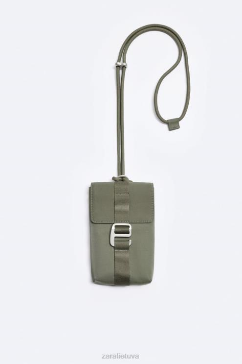 vyrų Zara nailoninis telefono maišelis chaki žalia priedai 4N4881302