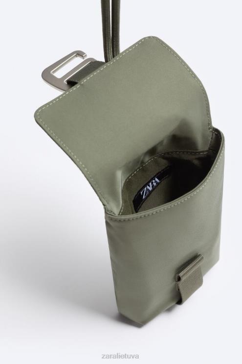 vyrų Zara nailoninis telefono maišelis chaki žalia priedai 4N4881302