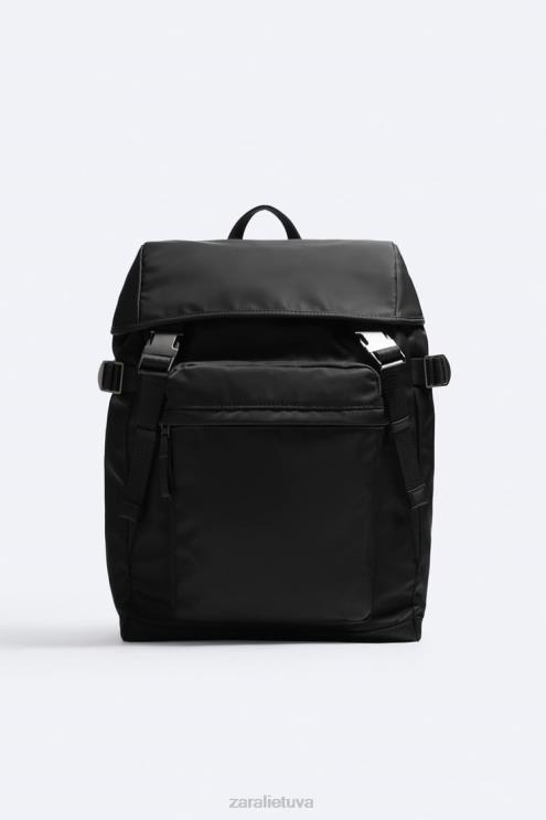 vyrų Zara nailono kuprinė juodas priedai 4N4881319