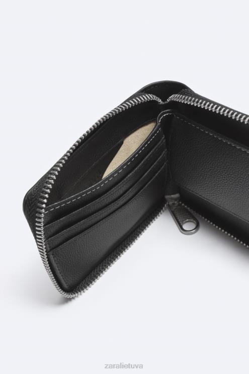 vyrų Zara piniginė su užtrauktuku juodas priedai 4N4881345