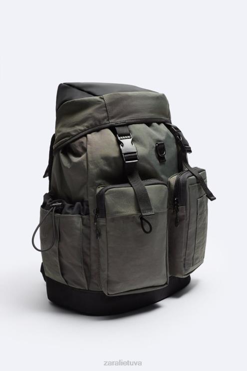 vyrų Zara technikos tyrinėtojo kuprinė chaki žalia priedai 4N4881286