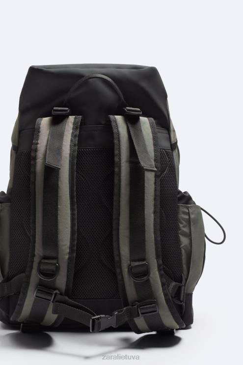 vyrų Zara technikos tyrinėtojo kuprinė chaki žalia priedai 4N4881286