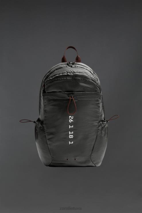 vyrų Zara techninė kuprinė pilka priedai 4N4881278