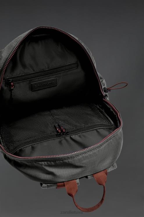 vyrų Zara techninė kuprinė pilka priedai 4N4881278