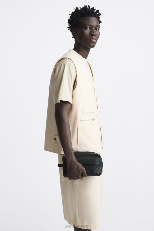 vyrų Zara tekstūruotas skalbimo maišelis juodas priedai 4N4881324