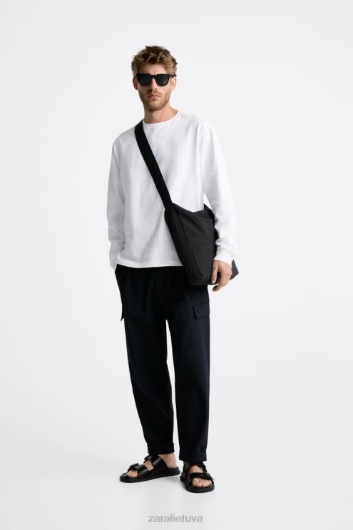 vyrų Zara xl minkštas crossbody krepšys juodas priedai 4N4881292