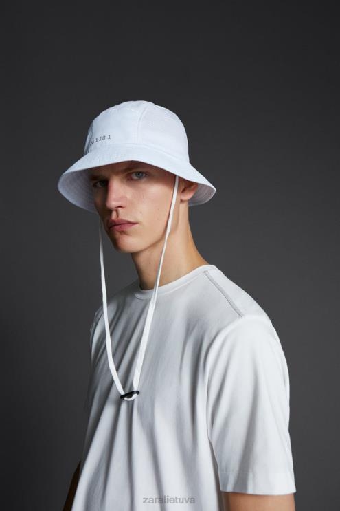 vyrų Zara techninė kibiro kepurė baltas priedai 4N4881402