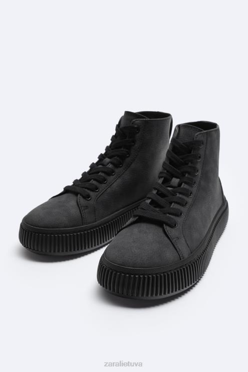 vyrų Zara Dryžuotu padu aukštakulniai sportbačiai juodas avalynė 4N4881257