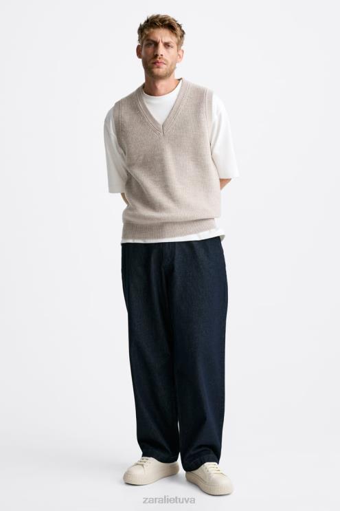 vyrų Zara dryžuoto pado sportbačiai kaulas baltas avalynė 4N4881267