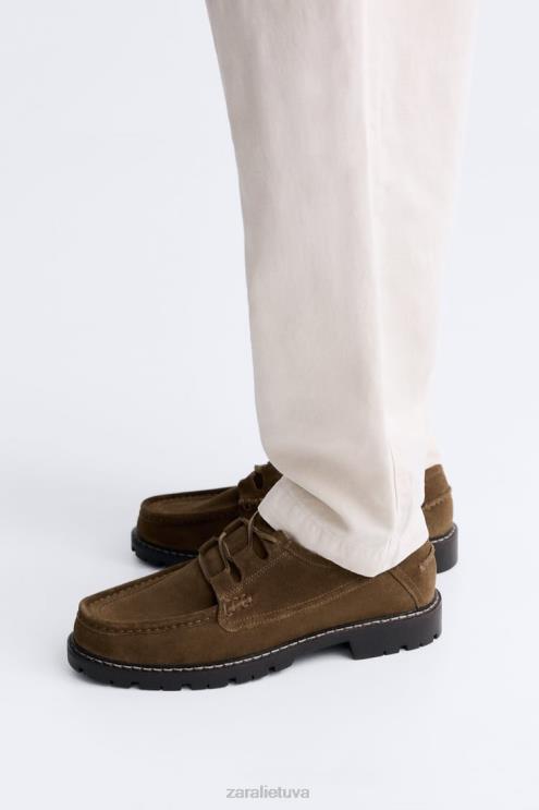 vyrų Zara zomšiniai mociniai batai rudas avalynė 4N4881258