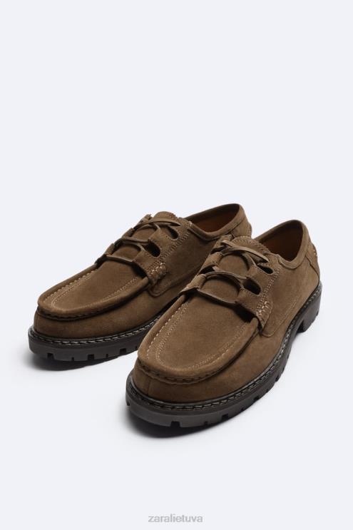 vyrų Zara zomšiniai mociniai batai rudas avalynė 4N4881258
