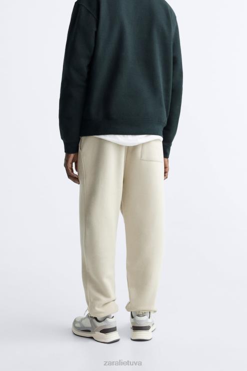 vyrų Zara pagrindinės bėgimo kelnės tamsus įdegis apranga 4N4881080