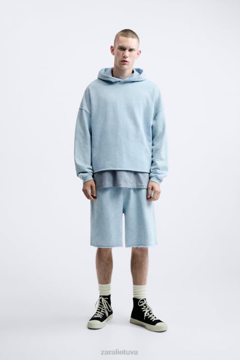 vyrų Zara skalbti bėgimo šortai mėlyna/balta apranga 4N4881084