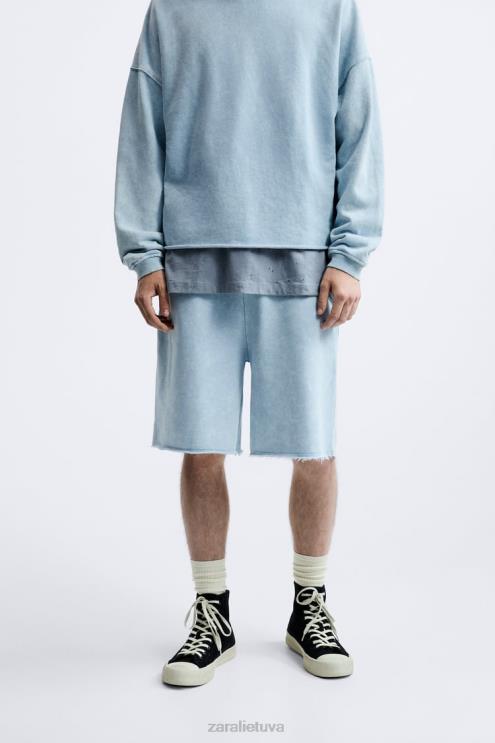 vyrų Zara skalbti bėgimo šortai mėlyna/balta apranga 4N4881084