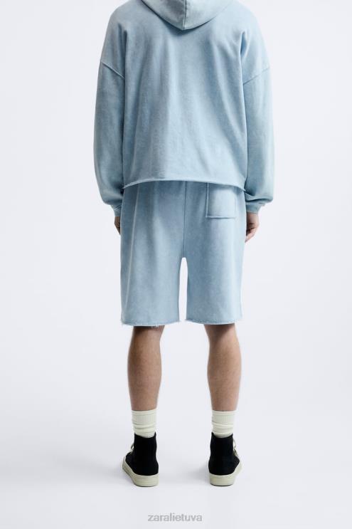 vyrų Zara skalbti bėgimo šortai mėlyna/balta apranga 4N4881084