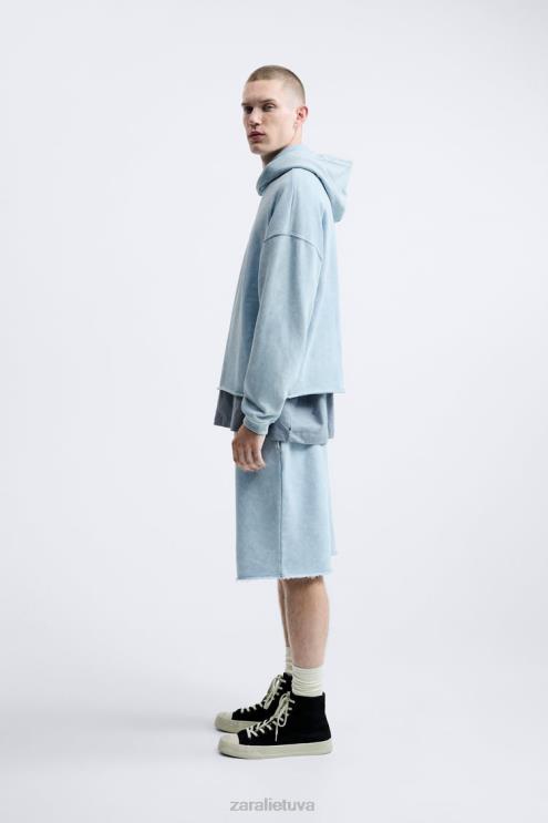 vyrų Zara skalbti bėgimo šortai mėlyna/balta apranga 4N4881084