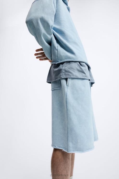 vyrų Zara skalbti bėgimo šortai mėlyna/balta apranga 4N4881084