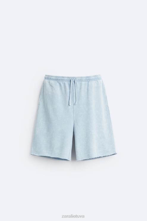 vyrų Zara skalbti bėgimo šortai mėlyna/balta apranga 4N4881084