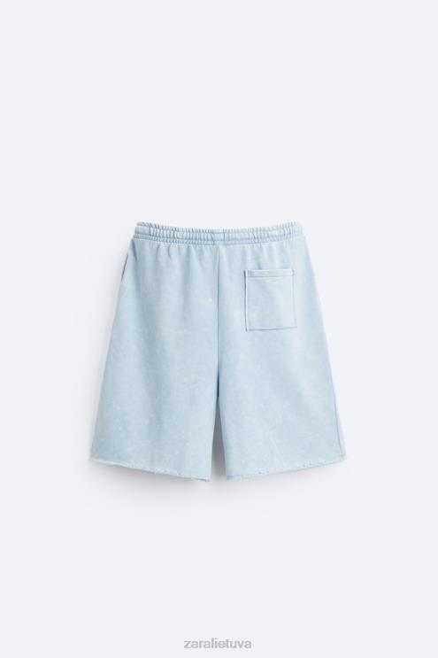 vyrų Zara skalbti bėgimo šortai mėlyna/balta apranga 4N4881084