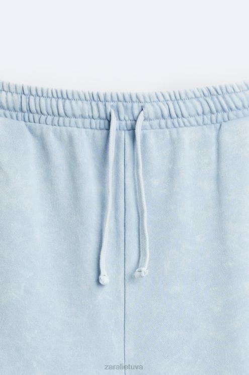 vyrų Zara skalbti bėgimo šortai mėlyna/balta apranga 4N4881084
