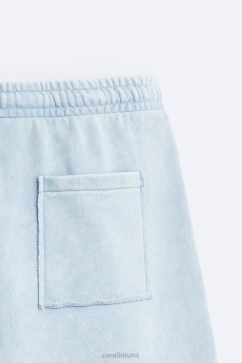 vyrų Zara skalbti bėgimo šortai mėlyna/balta apranga 4N4881084