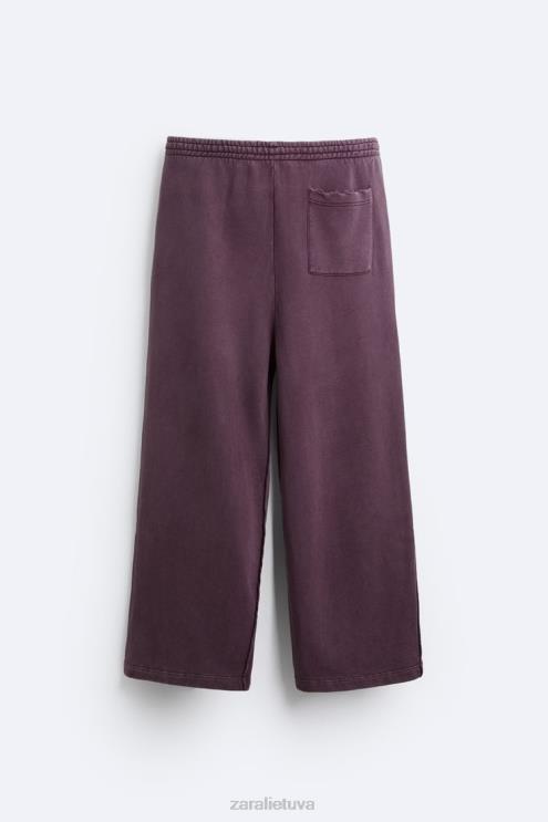 vyrų Zara suplėšytos skalbtos bėgimo kelnės kaštoninės spalvos apranga 4N4881085