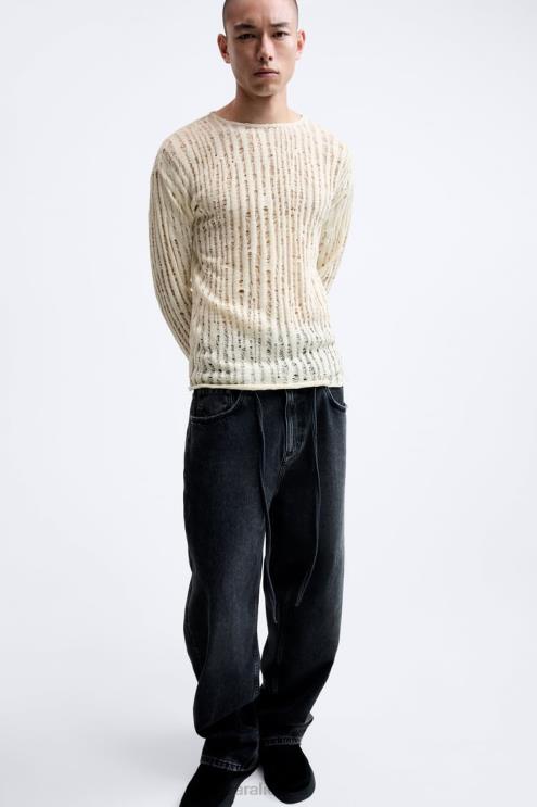 vyrų Zara dygsnio viršus ekru apranga 4N4881034