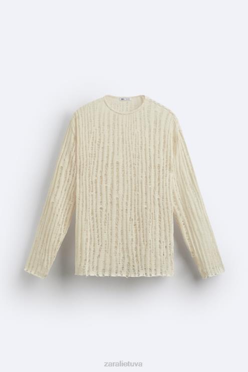 vyrų Zara dygsnio viršus ekru apranga 4N4881034