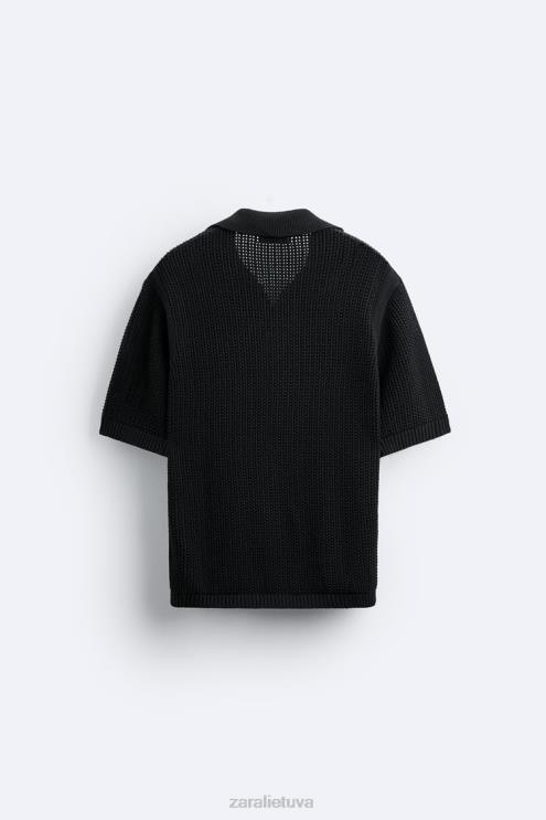 vyrų Zara nerti megzti polo juodas apranga 4N4881025