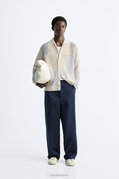 vyrų Zara tekstūruotas nertas megztinis akmuo apranga 4N4881043