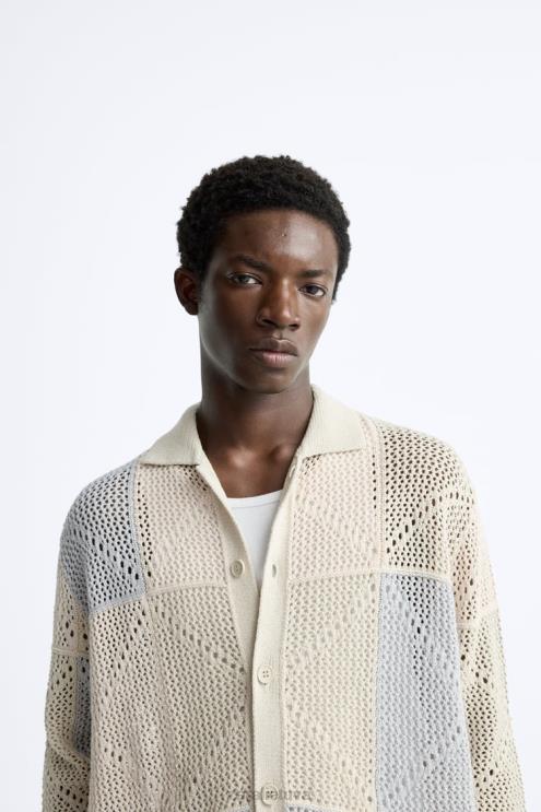 vyrų Zara tekstūruotas nertas megztinis akmuo apranga 4N4881043