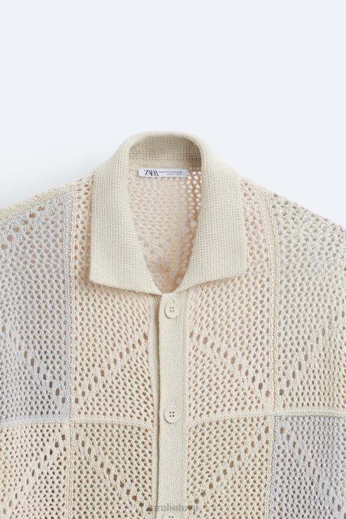 vyrų Zara tekstūruotas nertas megztinis akmuo apranga 4N4881043